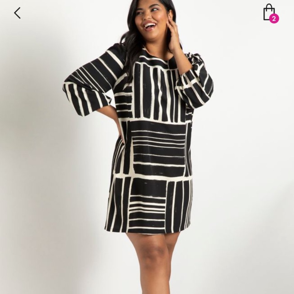 ELOQUII black and white dress